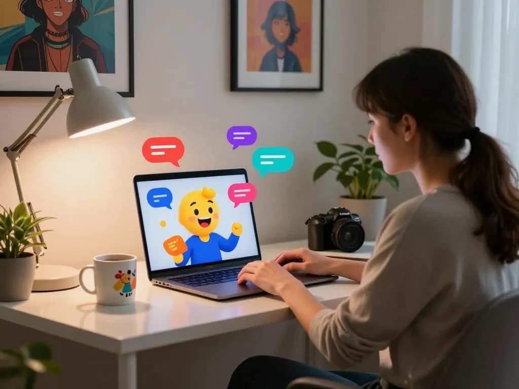 Engaging digital character AI chat experience highlighting a crush on creative interactions.