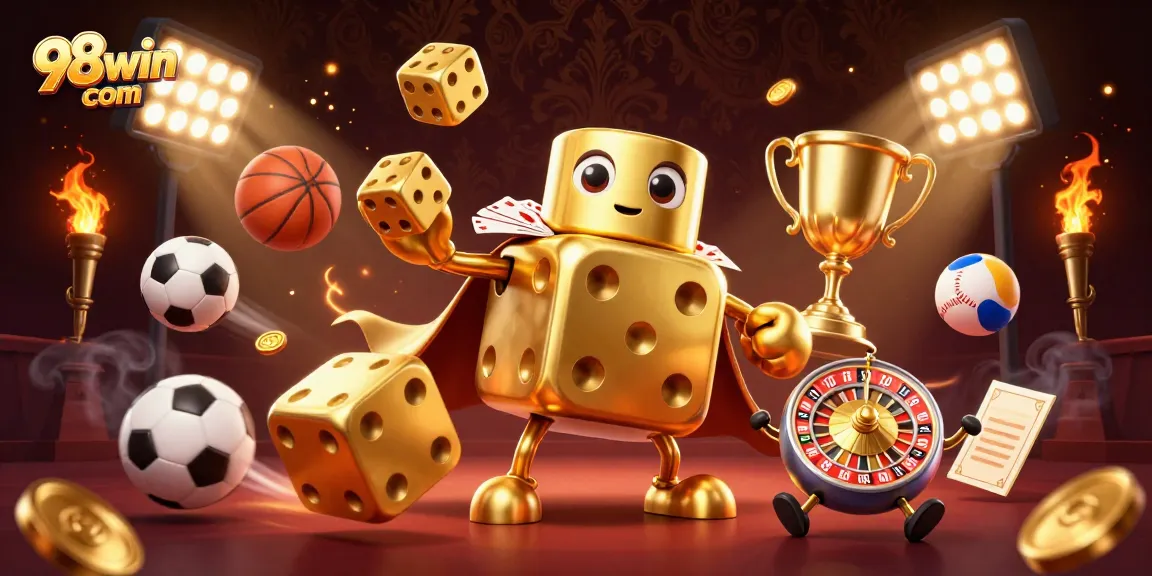 Engage with 98win com's exciting 3D casino gameplay featuring dynamic characters and energetic sports elements.
