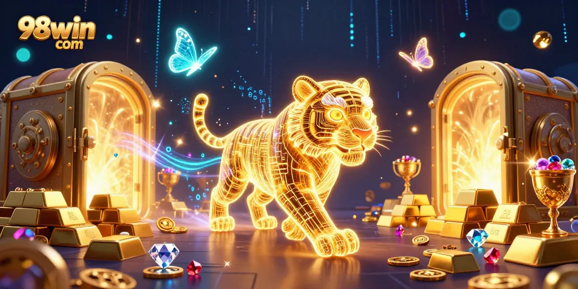 Experience immersive betting fun with 98win com in a colorful digital casino landscape.