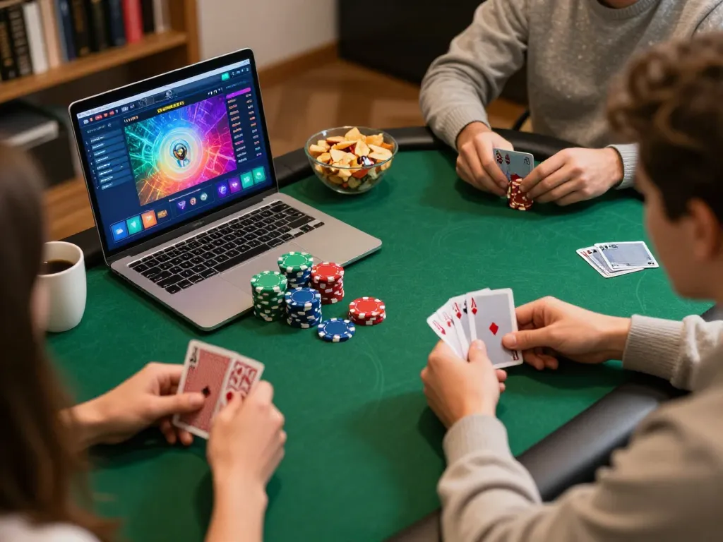 Engaging in online poker with strategies at home, Link vào Ta88 for exciting gameplay moments.