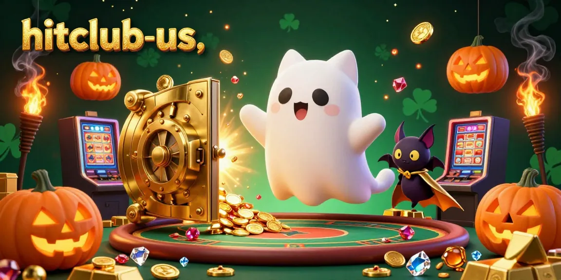 Experience thrilling moments at hitclub-us with a ghost cat and vampire bat in an enticing casino scene.
