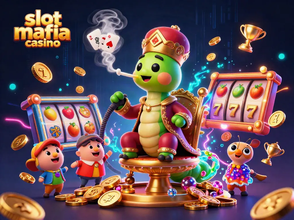 Experience the thrilling excitement of slot mafia casino with dynamic slot reels and vibrant characters.