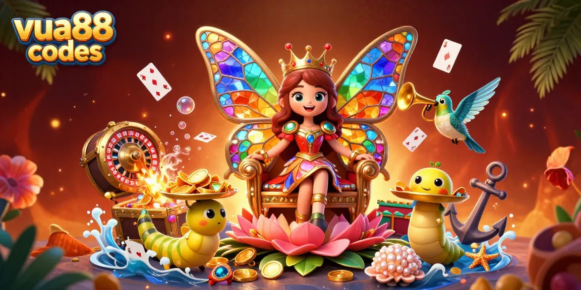 Engage with vivid action in vua88 codes, featuring colorful elements of online betting and casino excitement.
