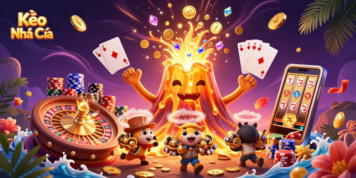 Engage with Kèo Nhà Cái through an exciting eruption of coins and colorful gambling elements.
