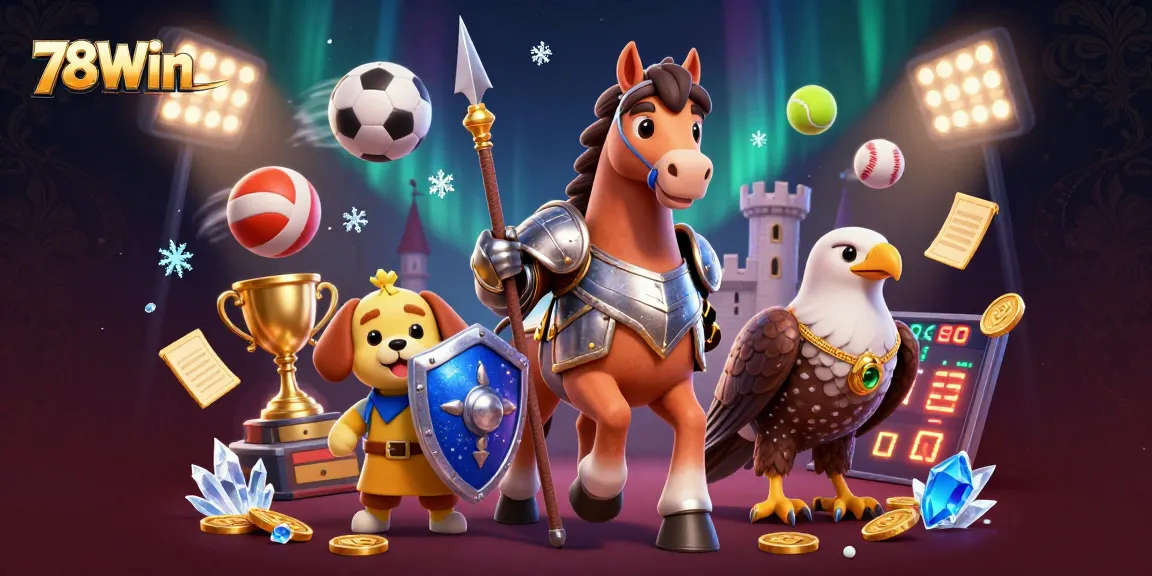 Win at 78Win with an exciting 3D scene of adventure and gambling energy in the air.