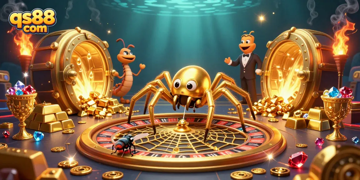 Experience thrilling bets at qs88 com with this lively casino scene featuring engaging characters and vibrant elements.